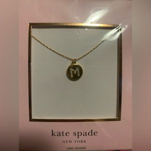 KATE SPADE “M” INITIAL GOLD & RHINESTONE PENDANT NECKLACE— BRAND NEW!